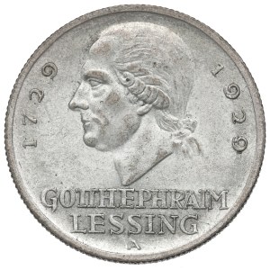 Germany, Weimar Republic, 3 mark 1929 A Lessing