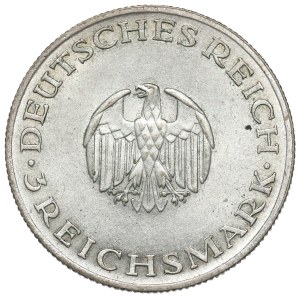 Germany, Weimar Republic, 3 mark 1929 A Lessing