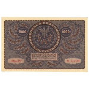 Seconda Repubblica Polacca, 1000 marchi polacchi 1919, Serie I DD