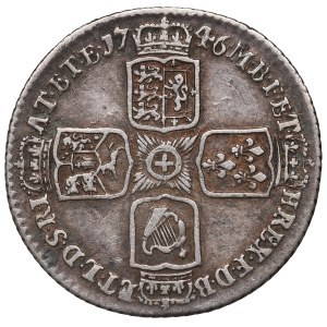 Great Britain, George II, 6 pence 1746 - Spanish silver