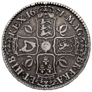 Great Britain, Charles II, 1 crown 1671