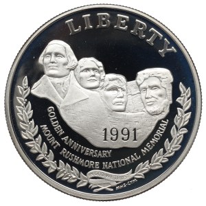 USA, $1 1991 Mount Rushmore