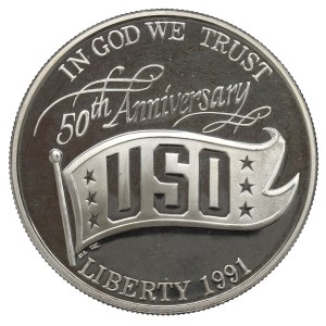 USA, 1 dolar 1991 - 50 lat USO