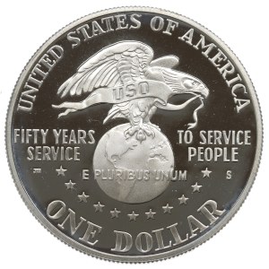 USA, 1 dolar 1991 - 50 lat USO