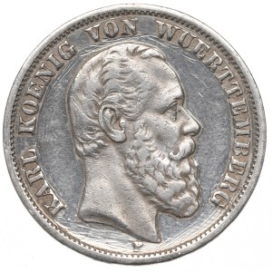 Germany, Wirtemberg, 5 mark 1874