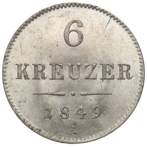 Austria, 6 kreuzers 1849