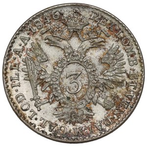 Austria, 3 kreuzer 1846 A