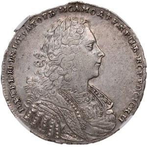 Russland, Peter II., Rubel 1728 – NGC AU Details