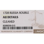 Russland, Peter II., Rubel 1728 – NGC AU Details