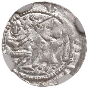 Vladislaus II, Denarius, Cracow - NGC MS61