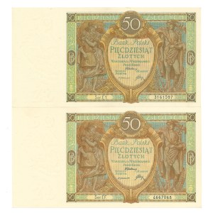 Druhá polská republika, 50 zlotých, 1929, EF, EY – 2 ks.