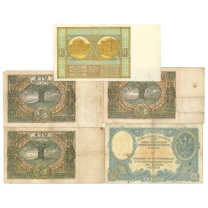 II RP , Zestaw 5 banknotów Banku Polskiego