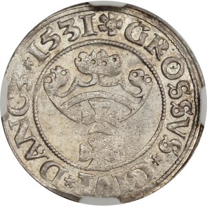Sigismund I the Old, Grosz 1531, Gdańsk - NGC MS64 MAX