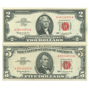 USA, 2 and 5 dollars 1963 A