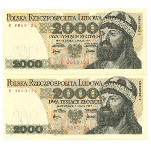 PRL, 2000 złotych 1977 R - Zestaw 2 szt.