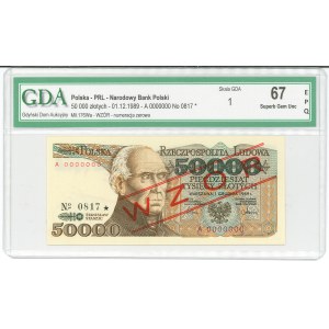 Volksrepublik Polen, 50.000 Złoty, 1989 A – MUSTER – GDA 67 EPQ