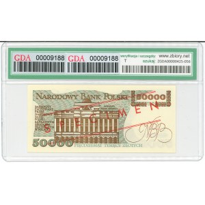 Volksrepublik Polen, 50.000 Złoty, 1989 A – MUSTER – GDA 67 EPQ