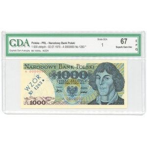 PRL, 1000 złotych 1975 - WZÓR - GDA 67 EPQ