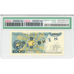 PRL, 1000 złotych 1975 - WZÓR - GDA 67 EPQ