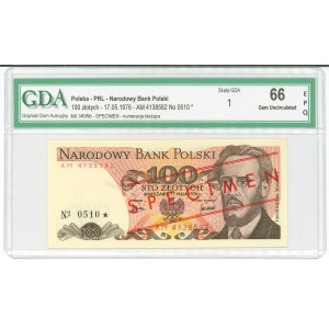 Volksrepublik Polen, 100 Złoty 1976 AM – MUSTER – GDA 66 EPQ