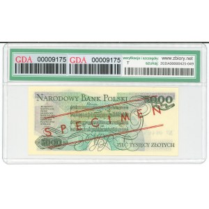 PRL, 5000 złotych 1986 AY - WZÓR - GDA 66 EPQ