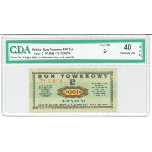 Pewex, Bon Towarowy, 1 cent 1969 - FL - GDA 40 EPQ