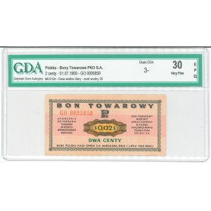 Pewex, Merchandise Voucher, 2 cents, 1969 - GO - GDA 30 EPQ