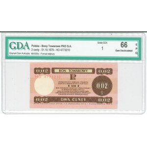 Pewex, Merchandise Voucher, 2 cents, 1979 - HO - GDA 66 EPQ