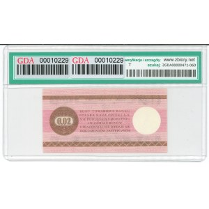 Pewex, Merchandise Voucher, 2 cents, 1979 - HO - GDA 66 EPQ