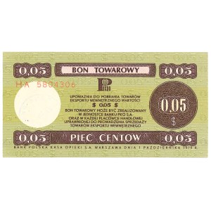Pewex, Merchandise Voucher, 5 cents, 1979 - HA
