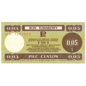 Pewex, Bon Towarowy, 5 centów 1979 - HA