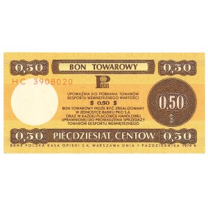 Pewex, Bon Towarowy, 50 centów 1979 - HC