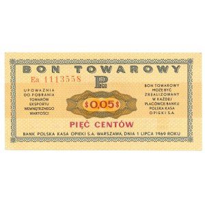 Pewex, Warengutschein, 5 Cent 1969 – Ea