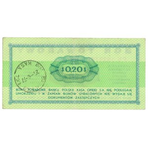 Pewex, Merchandise Voucher, 20 cents, 1969 - FN