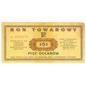 Pewex, Warengutschein, 5 Dollar, 1969 – Ee