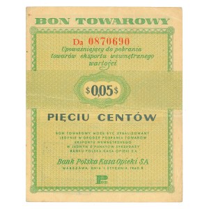 Pewex, Warengutschein, 5 Cent, 1960 Da