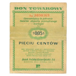Pewex, Warengutschein, 5 Cent 1960 Aa
