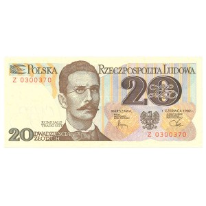 PRL, 20 złoty 1982 A - PMG 66 EPQ.