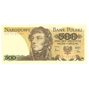 Poľská ľudová republika, 500 zlotých, 1982 CU