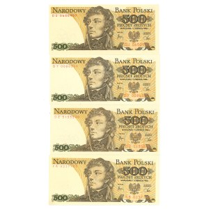 People's Republic of Poland, 500 zlotych, 1982, DU, DY, DZ, EB — set of 4 copies