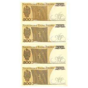 People's Republic of Poland, 500 zlotych, 1982, DU, DY, DZ, EB — set of 4 copies