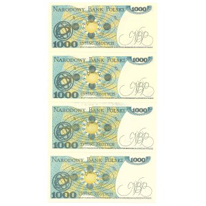 Volksrepublik Polen, 1.000 Złoty 1982 HL, HP, HS, HW – 4-teiliges Set