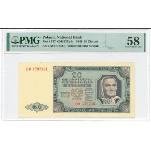 PRL, 20 złotych 1948 DW - PMG 58