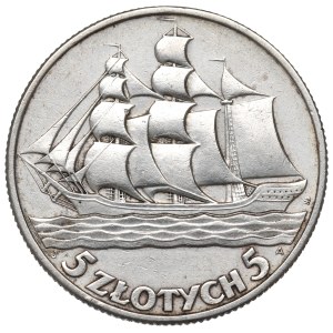 II RP, 5 złotych 1936 Żaglowiec