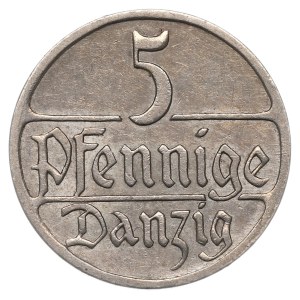 Free City of Danzig, 5 pfennig 1928