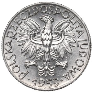 People's Republic of Poland, 5 zlotych, 1959, Fisherman