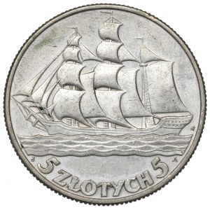 II RP, 5 złotych 1936 Żaglowiec