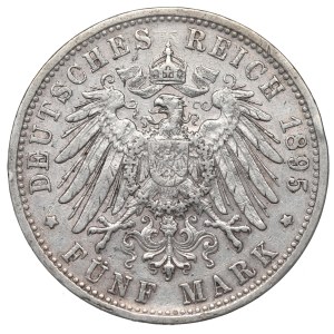 Allemagne, Bade, 5 marks, 1895