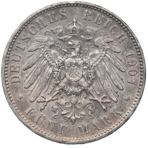 Gemany, Saxony, 5 mark 1907
