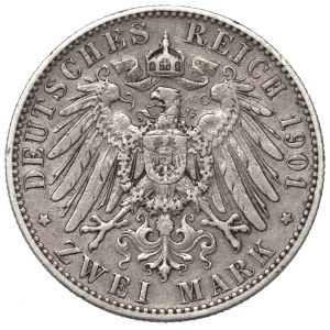 Germany, Saxony, 2 mark 1901